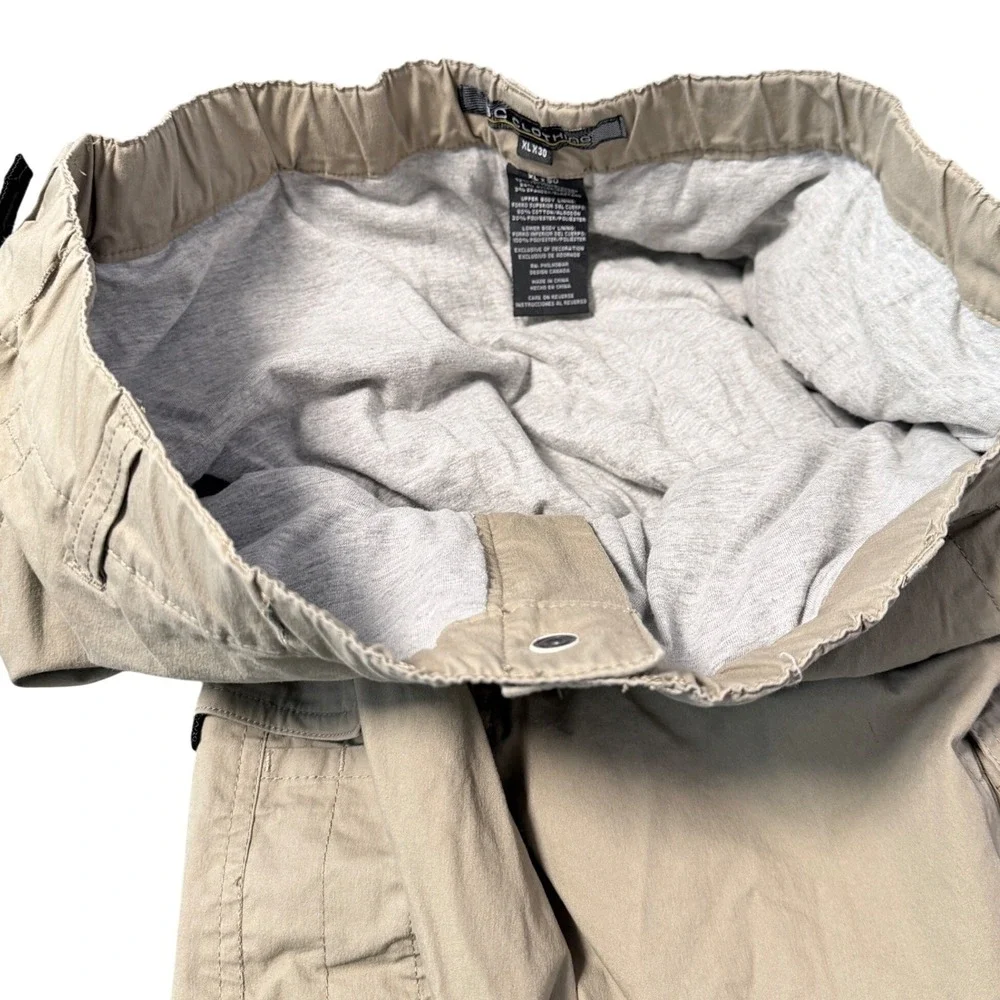 BC Clothing Cargo Hiking Pants Mens XLx30 Tan Lined Outdoor Utility Straight Leg